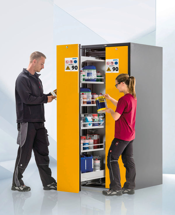 Asecos Čelik Wide-Scoper 81-8 Vatrootporni Ormar za Opasne Materije 245548W 2 Vertikalna Izvlačenja Žuta