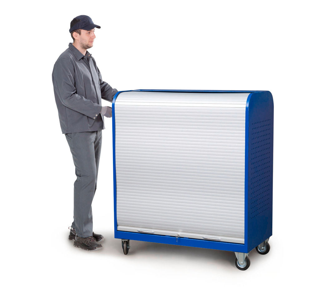 Mobilni Orman Za Sitne Delove DENIOS KT-1 Plavi 1162x630x1206mm Na Točkovima