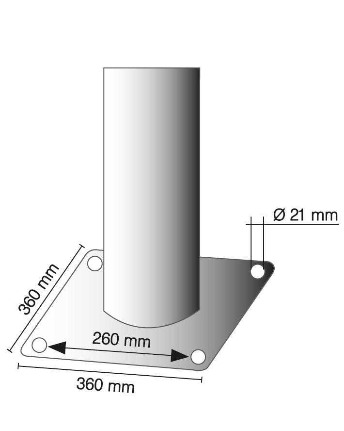 Absperrpfosten Stahl Feuerverzinkt Rot/Weiß Reflektierend Höhe 1500 mm Ø 273 mm Schake 40273B
