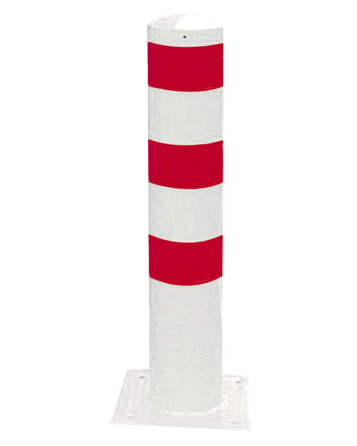 Absperrpfosten Stahl Feuerverzinkt Rot/Weiß Reflektierend Höhe 1500 mm Ø 273 mm Schake 40273B