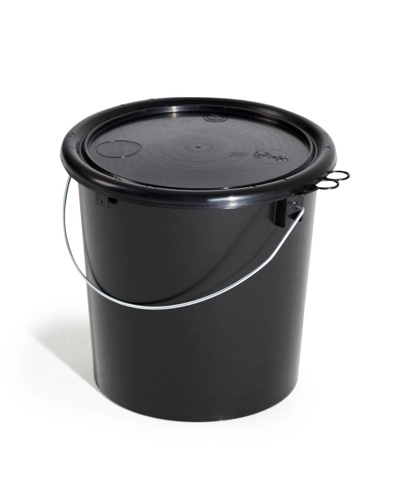 UN Kanta od Polipropilena 11 l Crna Provodljiva sa Poklopcem Pakovanje 5 kom DENIOS 251297W 268 x 268 mm