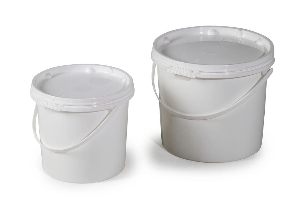 UN Kanta od Polipropilena 5,5 l Bela sa Poklopcem i Plastičnom Ručkom Pakovanje 10 kom DENIOS 251246W 208 x 237 mm