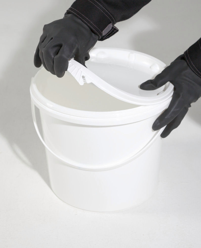 UN Kanta od Polipropilena 5,5 l Bela sa Poklopcem i Plastičnom Ručkom Pakovanje 10 kom DENIOS 251246W 208 x 237 mm