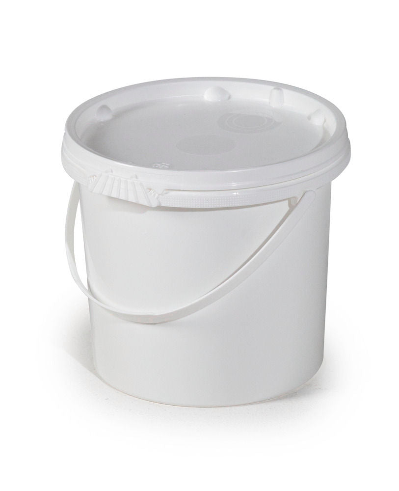 UN Kanta od Polipropilena 5,5 l Bela sa Poklopcem i Plastičnom Ručkom Pakovanje 10 kom DENIOS 251246W 208 x 237 mm