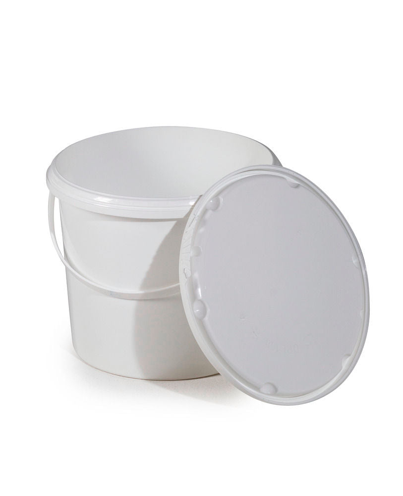 UN Kanta od Polipropilena 5,5 l Bela sa Poklopcem i Plastičnom Ručkom Pakovanje 10 kom DENIOS 251246W 208 x 237 mm