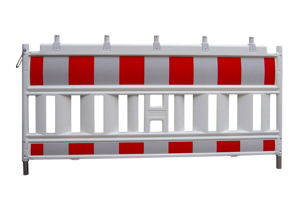 Euro 2 Plastična Barijerna Ograda Po ZTV-SA Sa Adapterom Za Lampu 2000 x 50 x 1000 mm Crveno/Bela Schake 33420KA