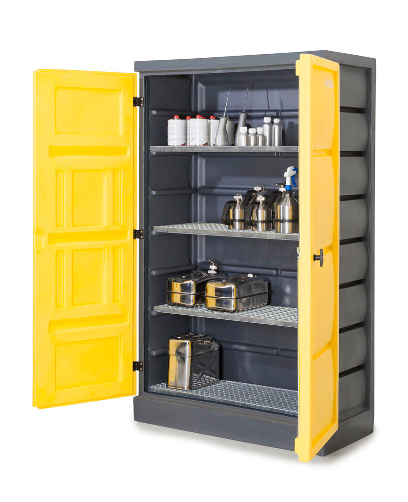 Orman Za Hemikalije Denios PolyStore PS 1220-4 Žuta Siva 1225x640x1990mm