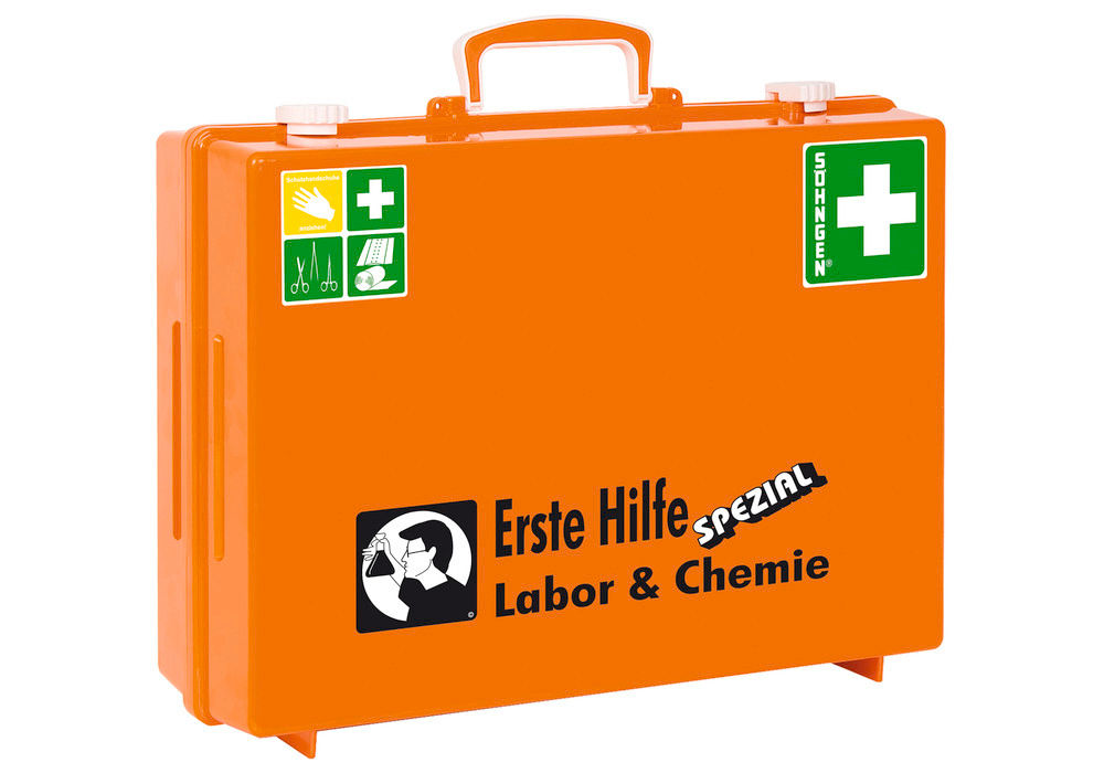 Erste-Hilfe-Koffer Beruf Spezial Labor & Chemie Narandžasti DIN 13157 DENIOS