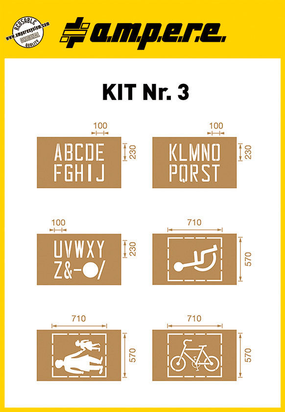 Set Šablona Ampere za Označavanje Parking Mesta 6 Komada Različiti Motivi 257048W