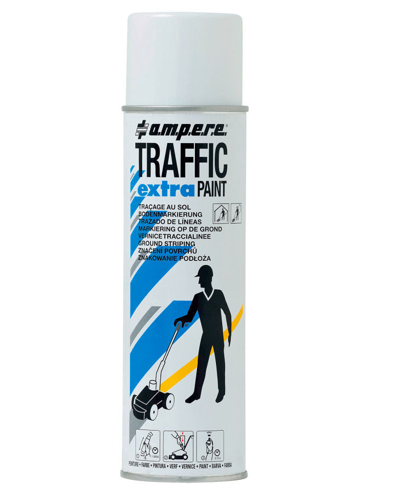 Podna Markirna Boja Ampere Traffic Extra-Bela Slična RAL 9016 500 ml 12 Kom 257043W