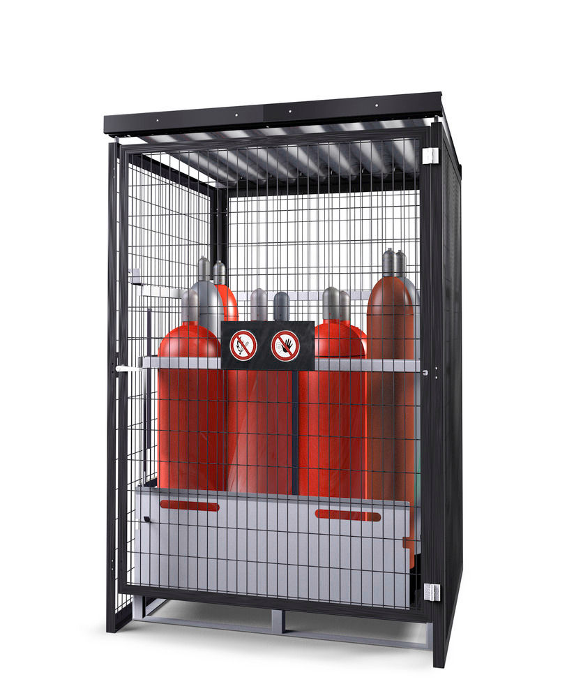 Denios Čelik Skladište za Gasne Boce 25x50l 1430x1410x2210mm Pocinkovano Sivo