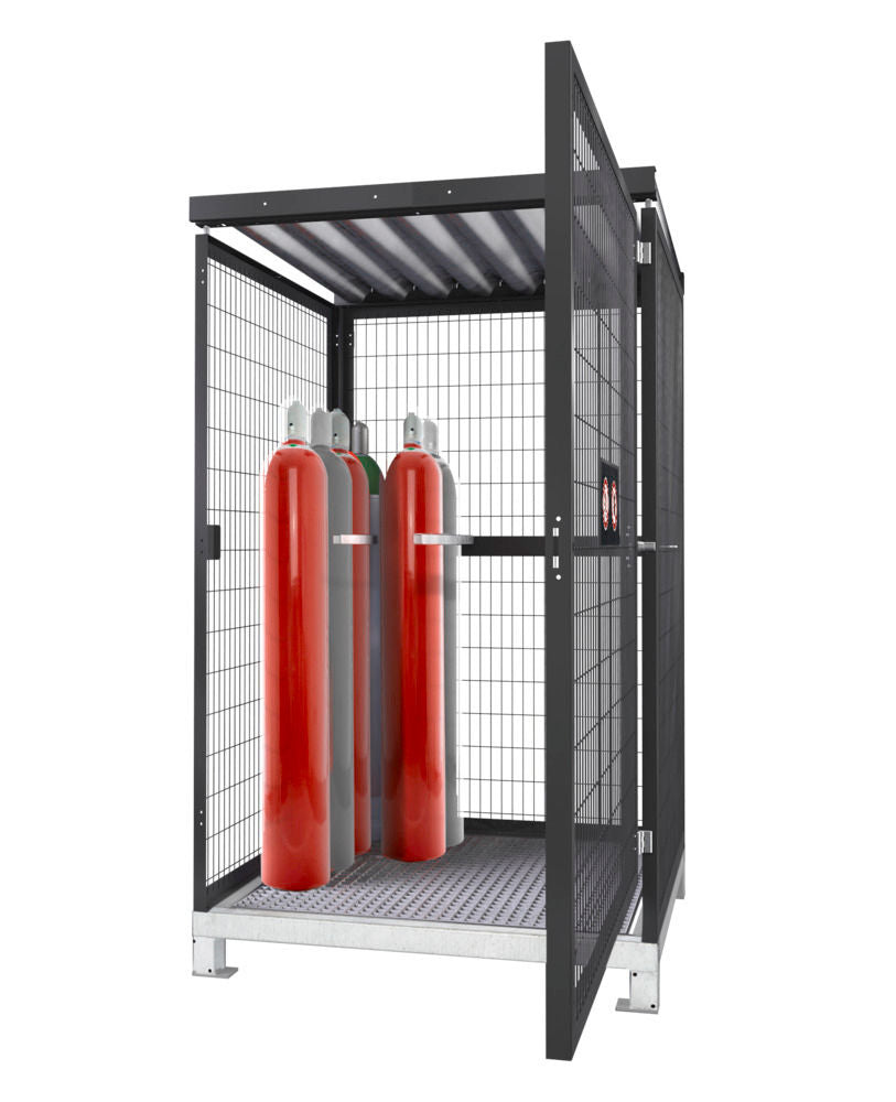 Denios Čelik Skladište za Gasne Boce 25x50l 1430x1410x2410mm Pocinkovano Sivo
