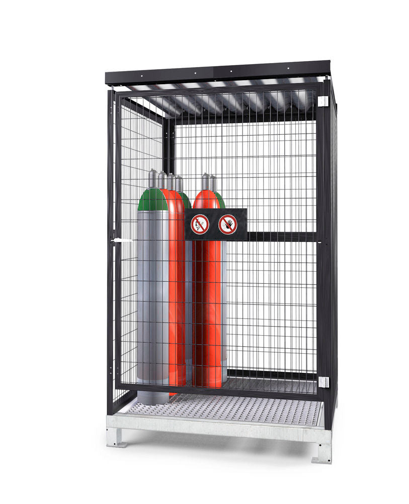 Denios Čelik Skladište za Gasne Boce 25x50l 1430x1410x2410mm Pocinkovano Sivo