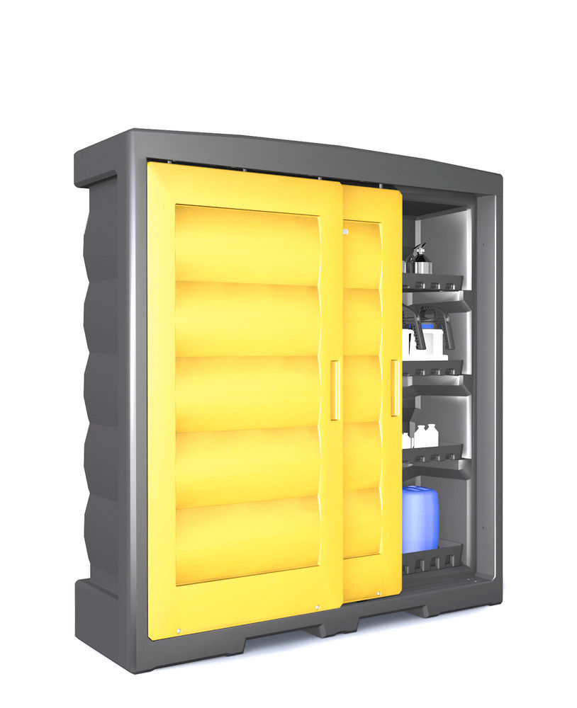 Orman Za Hemikalije Denios PolyStore 1820 Siva Žuta 1805x610x1990mm 8 Ladica