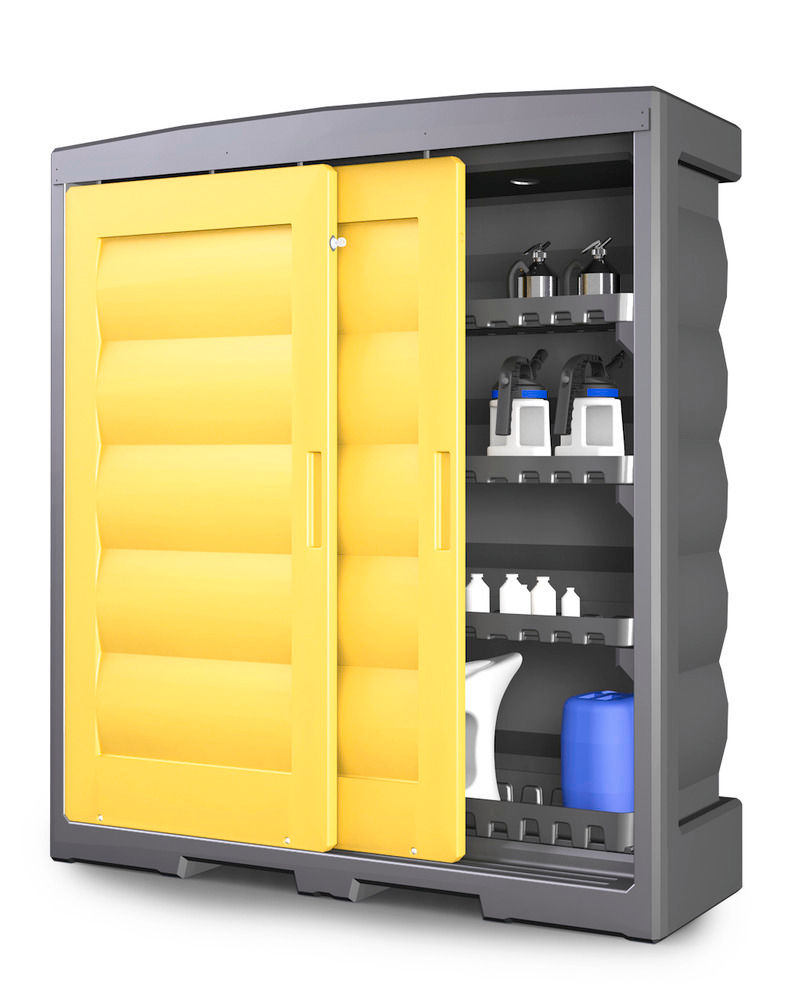 Orman Za Hemikalije Denios PolyStore 1820 Siva Žuta 1805x610x1990mm 8 Ladica
