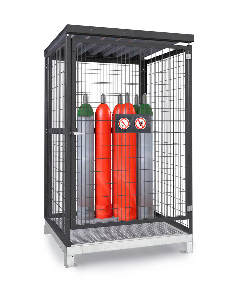 Denios Čelik Skladište za Gasne Boce 25x50l 1430x1410x2410mm Pocinkovano Sivo