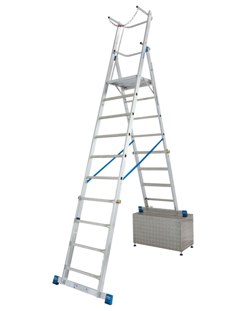 KRAUSE Teleskopske Aluminijumske Merdevine sa Platformom 8-10 Prečki 257471W