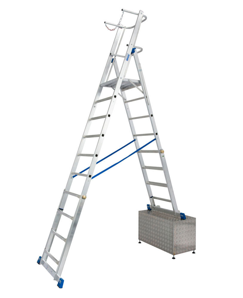 KRAUSE Teleskopske Aluminijumske Merdevine sa Platformom 8-10 Prečki 257471W