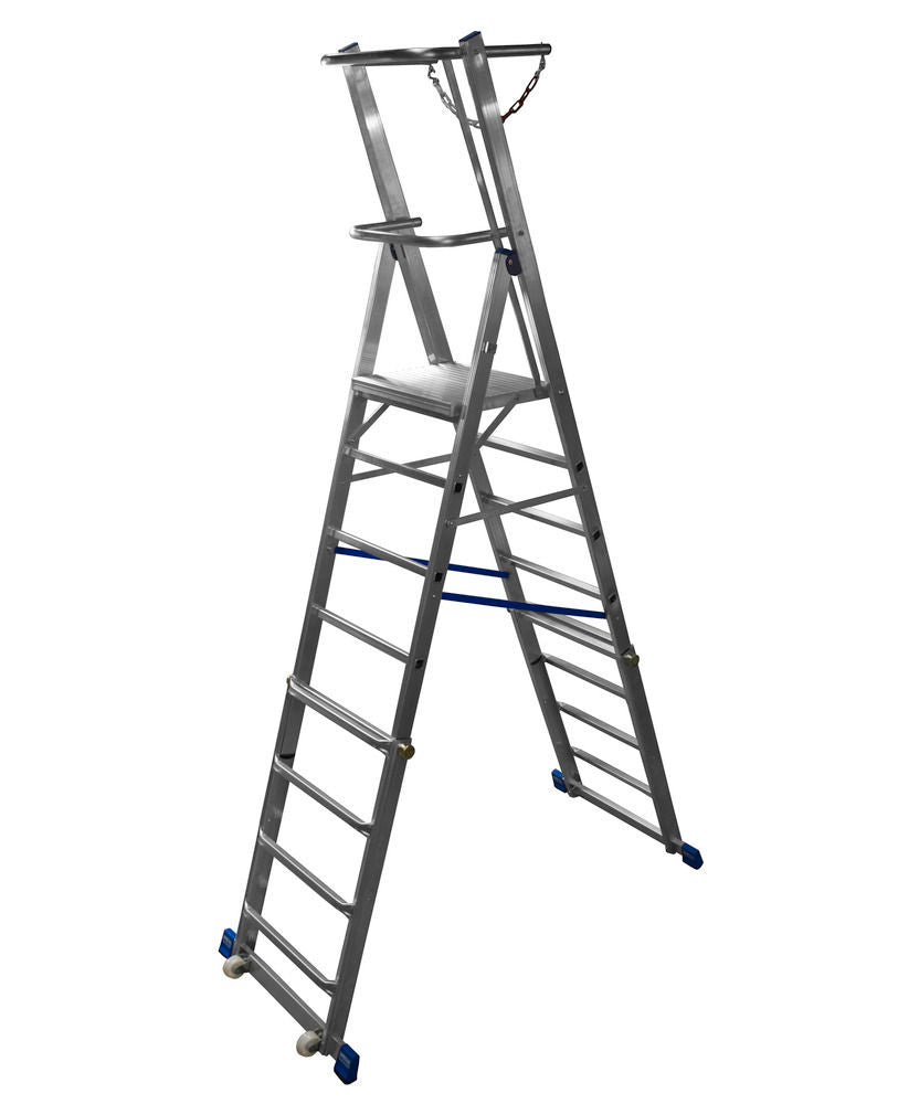 KRAUSE Teleskopske Aluminijumske Merdevine sa Platformom 6-8 Stepenika 257470W