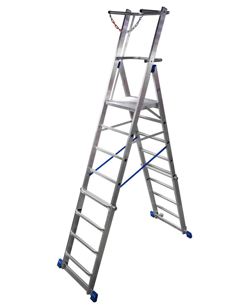 KRAUSE Teleskopske Aluminijumske Merdevine sa Platformom 6-8 Stepenika 257470W