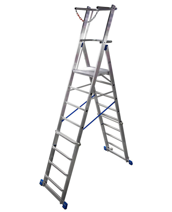 KRAUSE Teleskopske Aluminijumske Merdevine sa Platformom 6-8 Stepenika 257470W