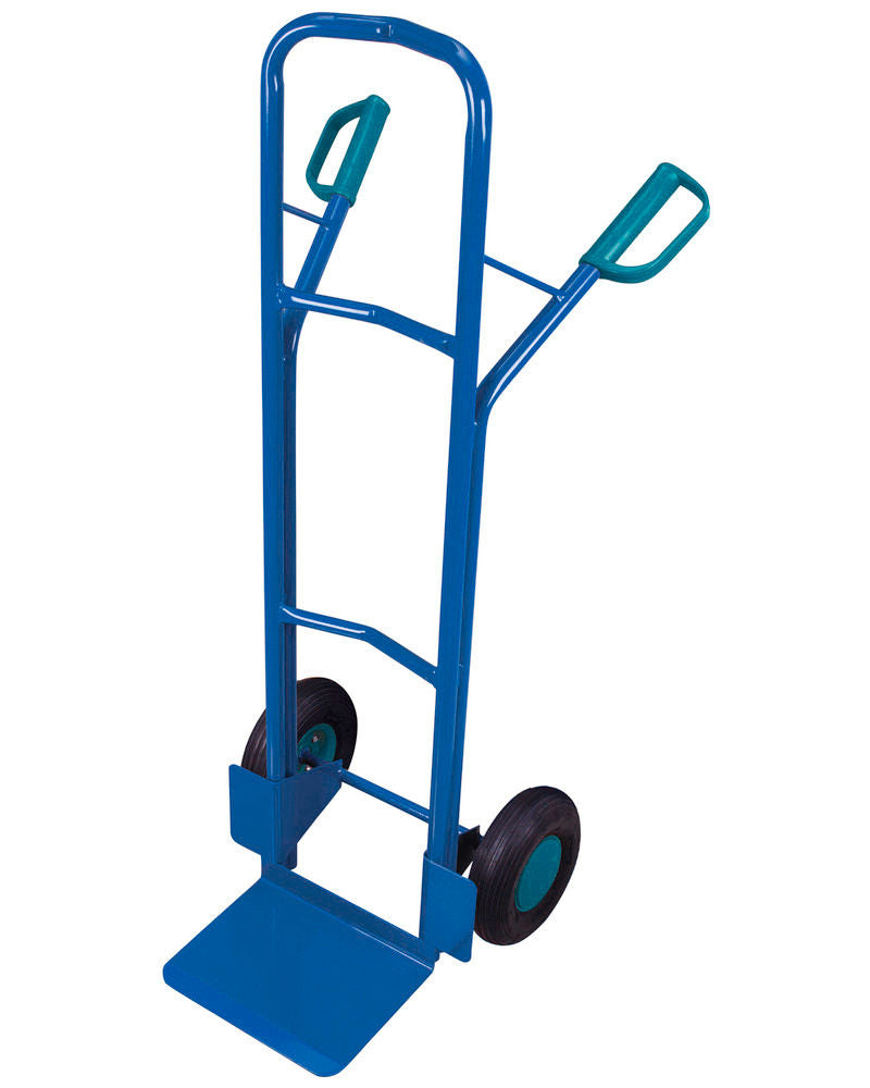 DENIOS classic-line kolica za uređaje od čelika sa pneumatskim gumama, lopata 320 x 250 mm 250 kg 258207W