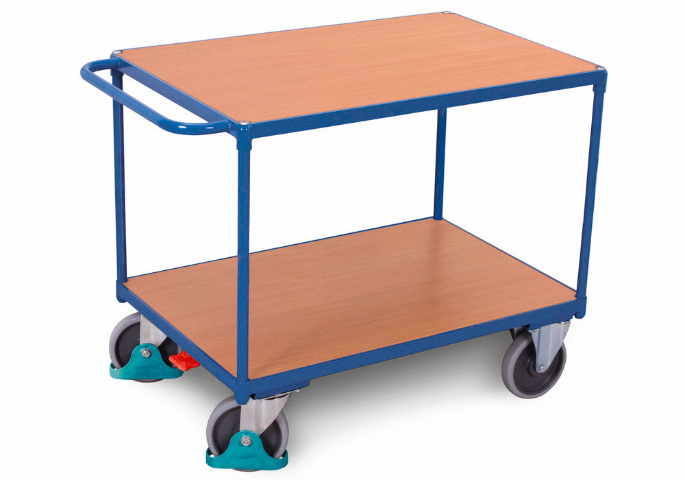 DENIOS classic-line Transportni Stočić od Čelika 2 Police TPE Točkovi ErgoStop 500 kg 258195W
