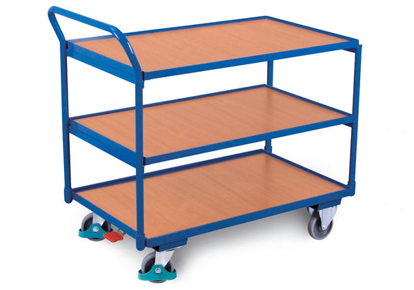 DENIOS classic-line Transportni Sto sa 3 Police, TPE Točkovi, ErgoStop, 525 x 975 x 1010 mm 258187W