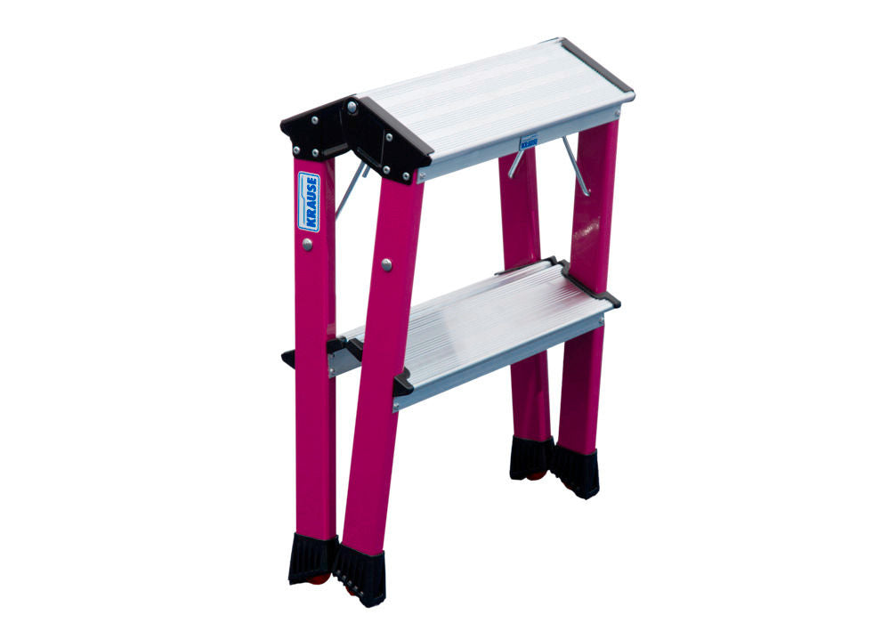 KRAUSE Dvostrano Sklopivo Gazište sa Točkićima Pink Aluminijum 2 x 2 Gazišta 257457W