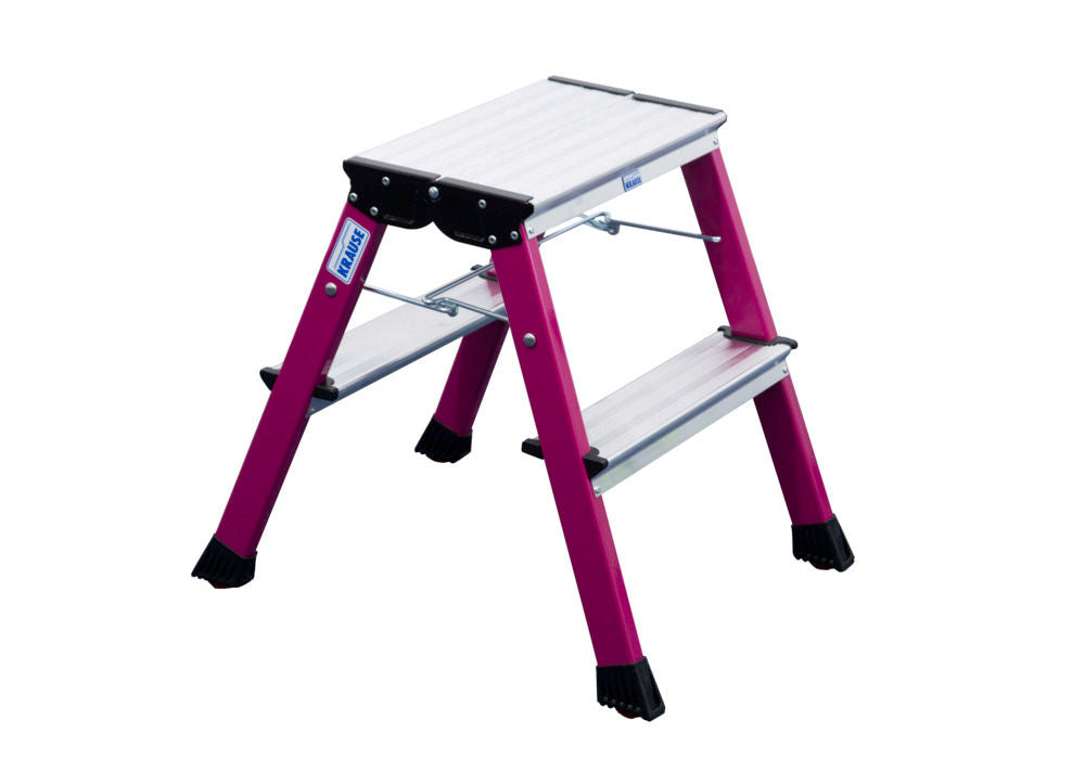 KRAUSE Dvostrano Sklopivo Gazište sa Točkićima Pink Aluminijum 2 x 2 Gazišta 257457W