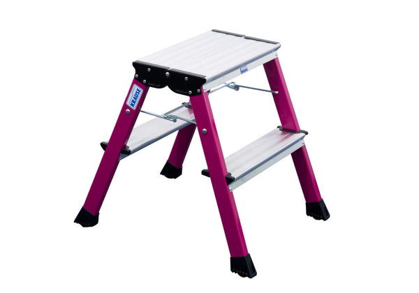 KRAUSE Dvostrano Sklopivo Gazište sa Točkićima Pink Aluminijum 2 x 2 Gazišta 257457W