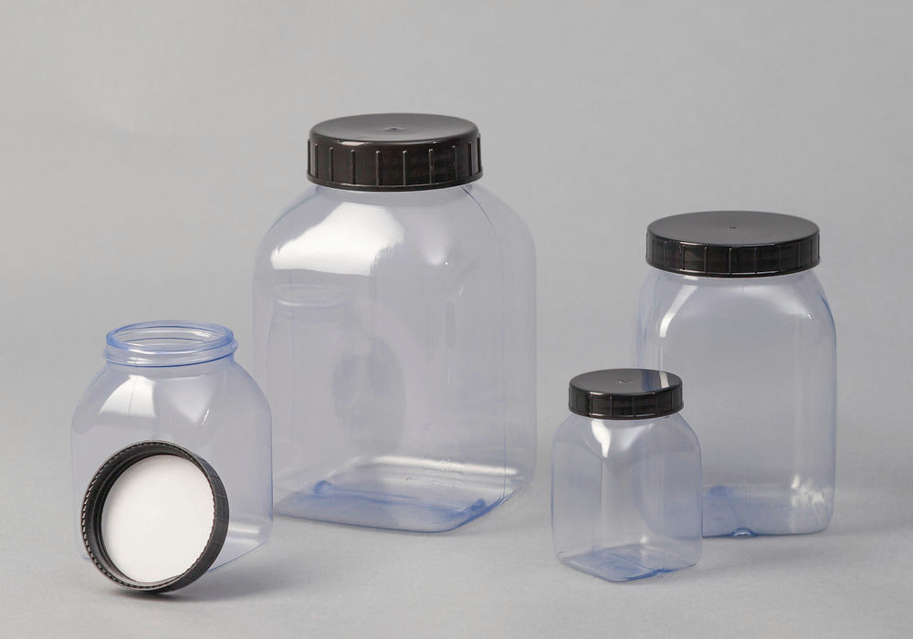 PVC boce sa širokim grlom četvrtaste prirodno-transparentne 200 ml 24 komada DENIOS 261413W