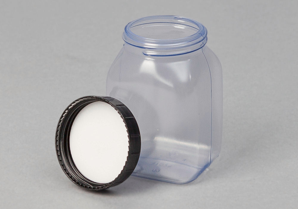 PVC boce sa širokim grlom četvrtaste prirodno-transparentne 200 ml 24 komada DENIOS 261413W