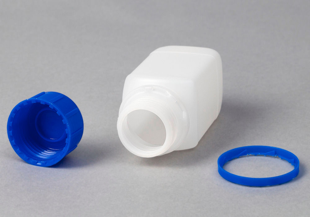 HDPE Weithalsflaschen Eckig Natur-Transparent 250 ml mit UN-Zulassung 30 Komada DENIOS 257561W