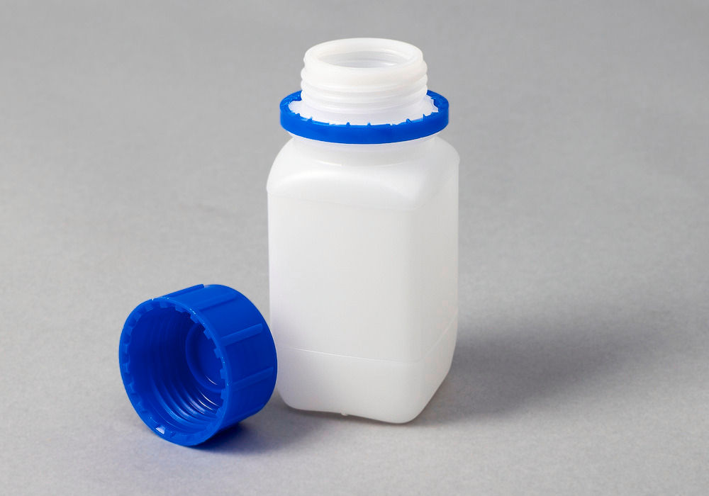 HDPE Weithalsflaschen Eckig Natur-Transparent 250 ml mit UN-Zulassung 30 Komada DENIOS 257561W