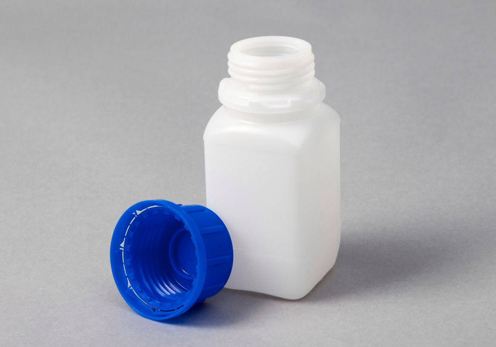 HDPE Weithalsflaschen Eckig Natur-Transparent 250 ml mit UN-Zulassung 30 Komada DENIOS 257561W