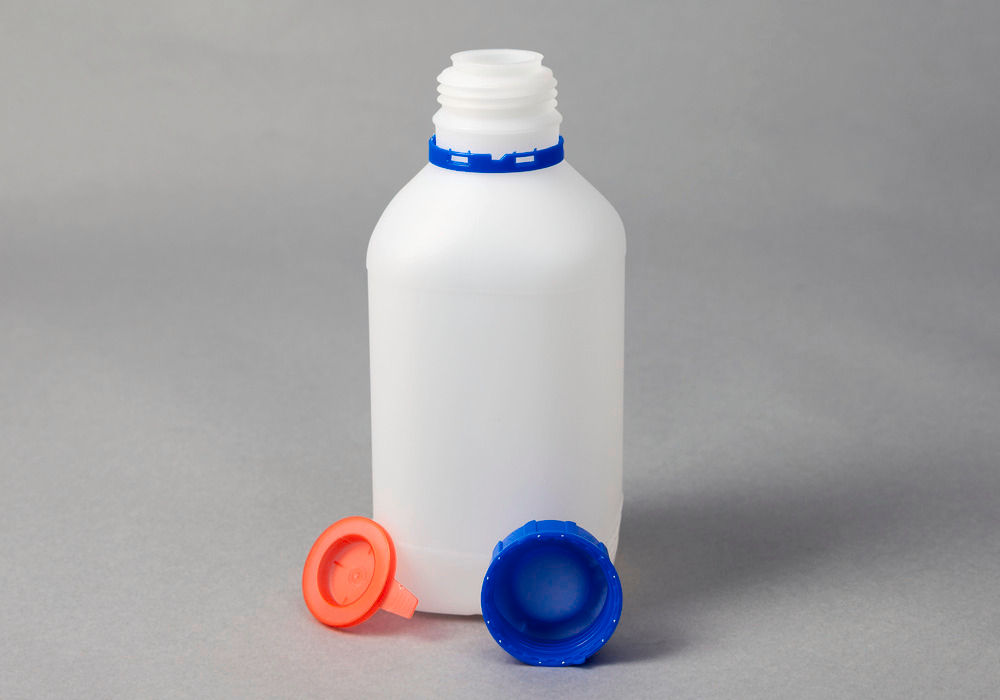 HDPE Boce sa Uskim Grlom Okrugle Prirodno-Transparentne sa UN Odobrenjem 500 ml 12 Komada DENIOS 257551W