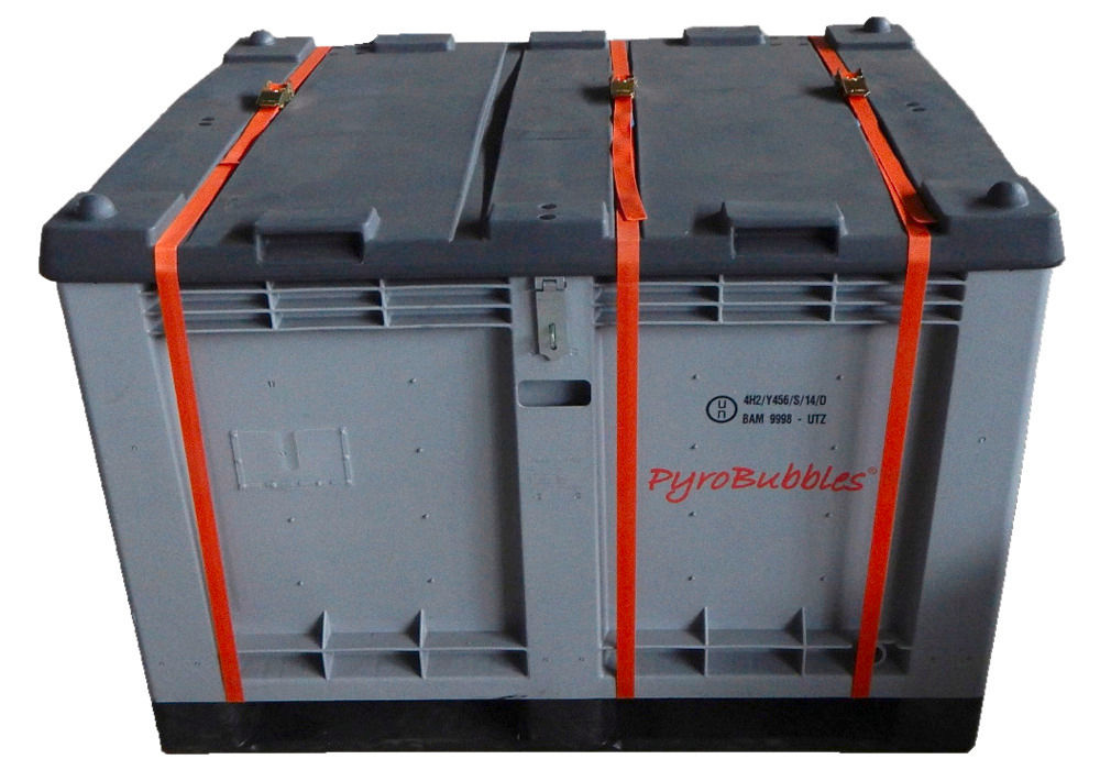 DENIOS Transportna kutija za litijum-jonske baterije M-Box 2 Advanced PyroBubbles 299 l