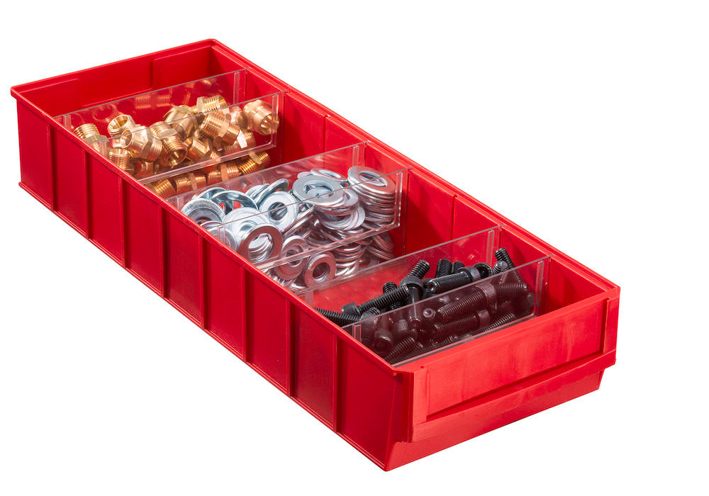 Regalkasten classic-line A3-B PP 185 x 500 x 81 mm Crvena Pakovanje 8 Komada DENIOS 265162W