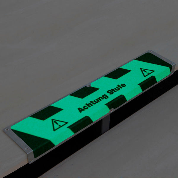 Aluminijumski Protivklizni Profil za Stepenice M2 DENIOS Fosforescentni "Pažnja Stepenik" 635 mm 263728W