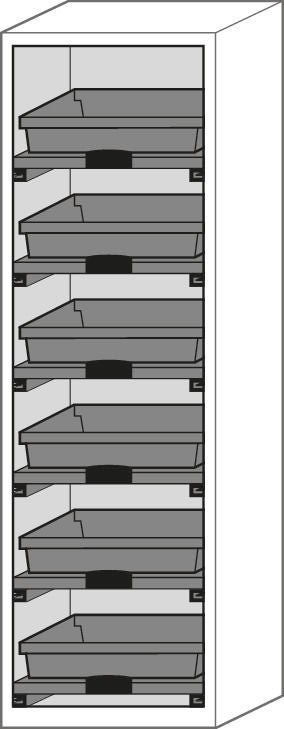 Orman Za Hemikalije Asecos C-606 Svetlo Siva 600x615x2300mm 6 Tablarizvlačenja