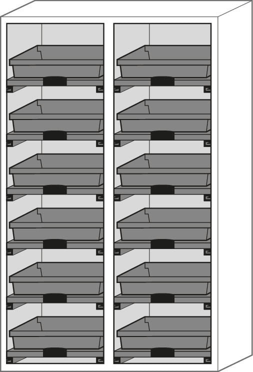 Orman Za Hemikalije Asecos C-1212 Svetlo Siva 1197x615x2300mm 12 Tablarizvlačenja