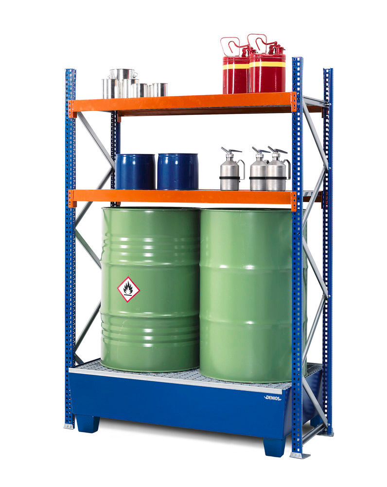 Denios Čelik Regal za Opasne Materije Anbaufeld 2 Nivoa 1307x816x2000mm Lakirana