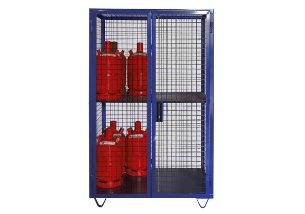 Denios Čelik Orman za Gasne Boce 8x11kg 6x33kg 1250x800x1970mm Plavi