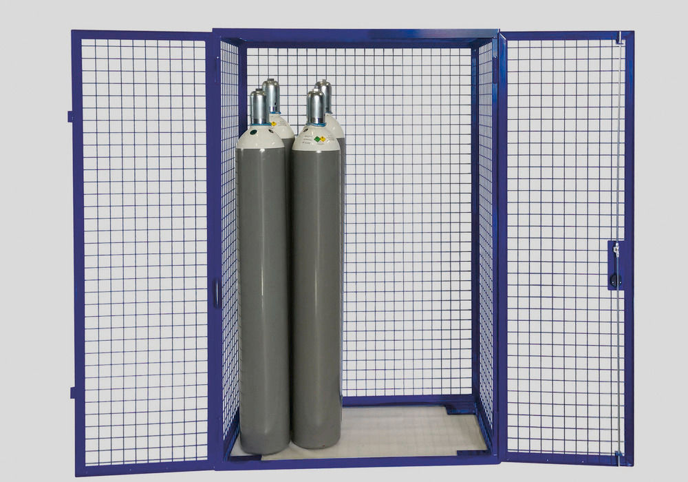 Denios Čelik Orman za Gasne Boce 8x11kg 6x33kg 1250x800x1850mm Plavi