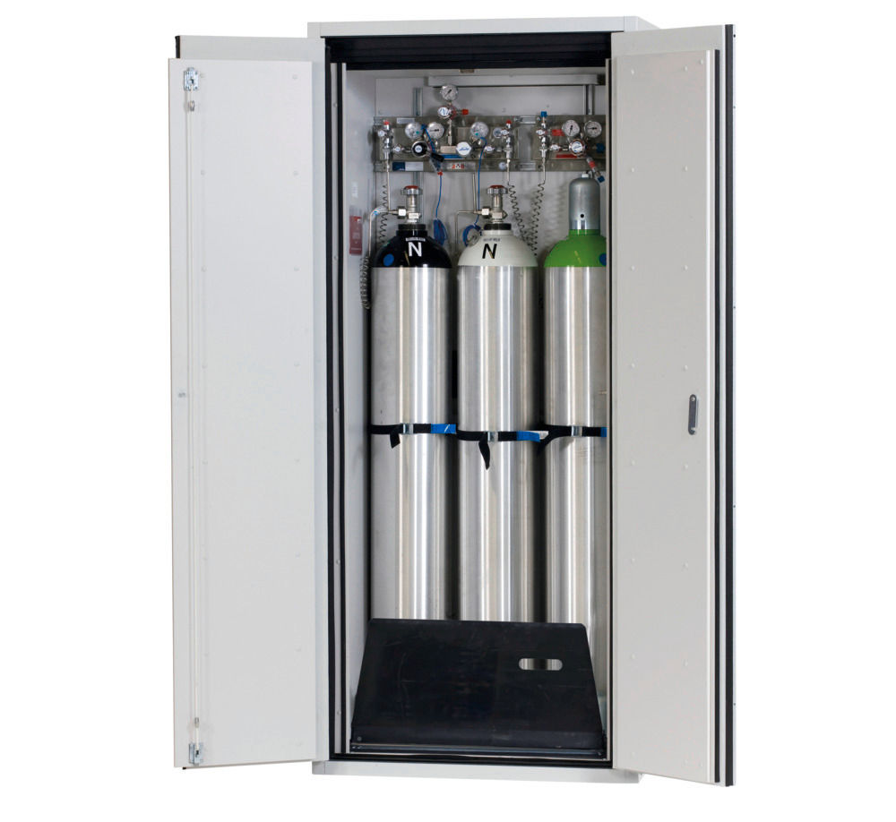 Asecos Čelični Orman za Gasne Boce 3x50l 898x615x2050mm Sivi