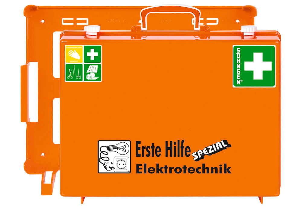 DENIOS Erste-Hilfe-Koffer Beruf Spezial Elektrotechnik Narandžasti Po DIN 13157