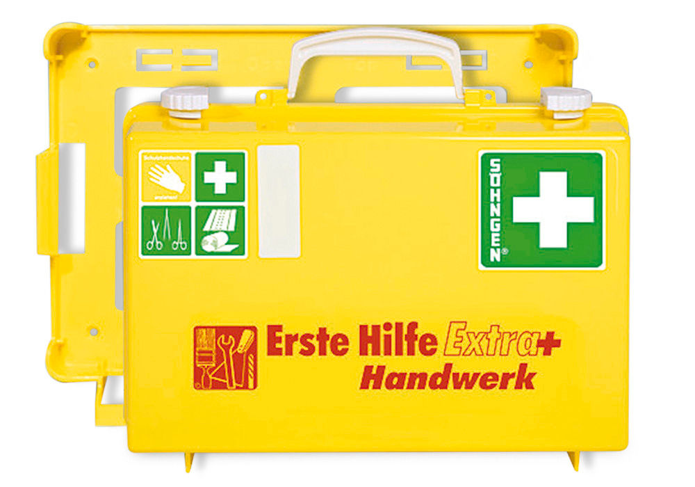Erste-Hilfe-Koffer Extra DENIOS Za Zanatlije Žuti Sa Zidnim Nosačem Po DIN 13157