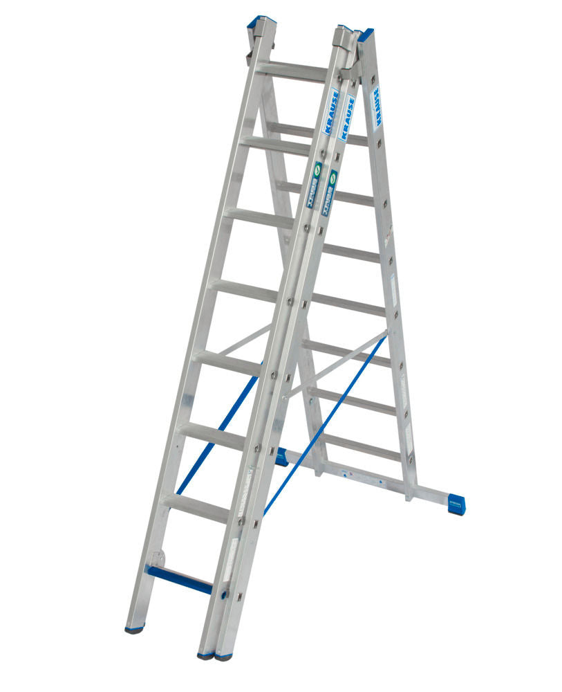 KRAUSE Aluminijumske Višenamenske Merdevine 3 x 8 Prečki 270889W
