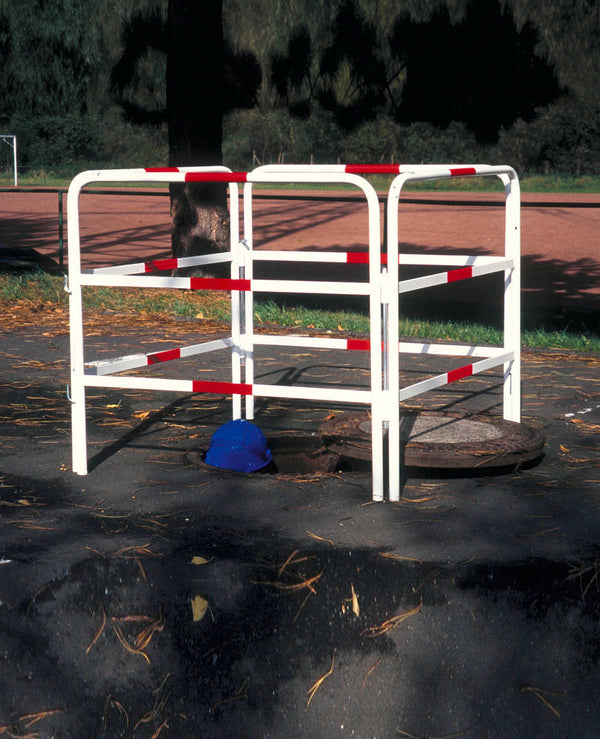 Čelična Zaštitna Ograda Za Otvore DENIOS Crveno-Bela 1000 x 1000 x 900 mm 116538W